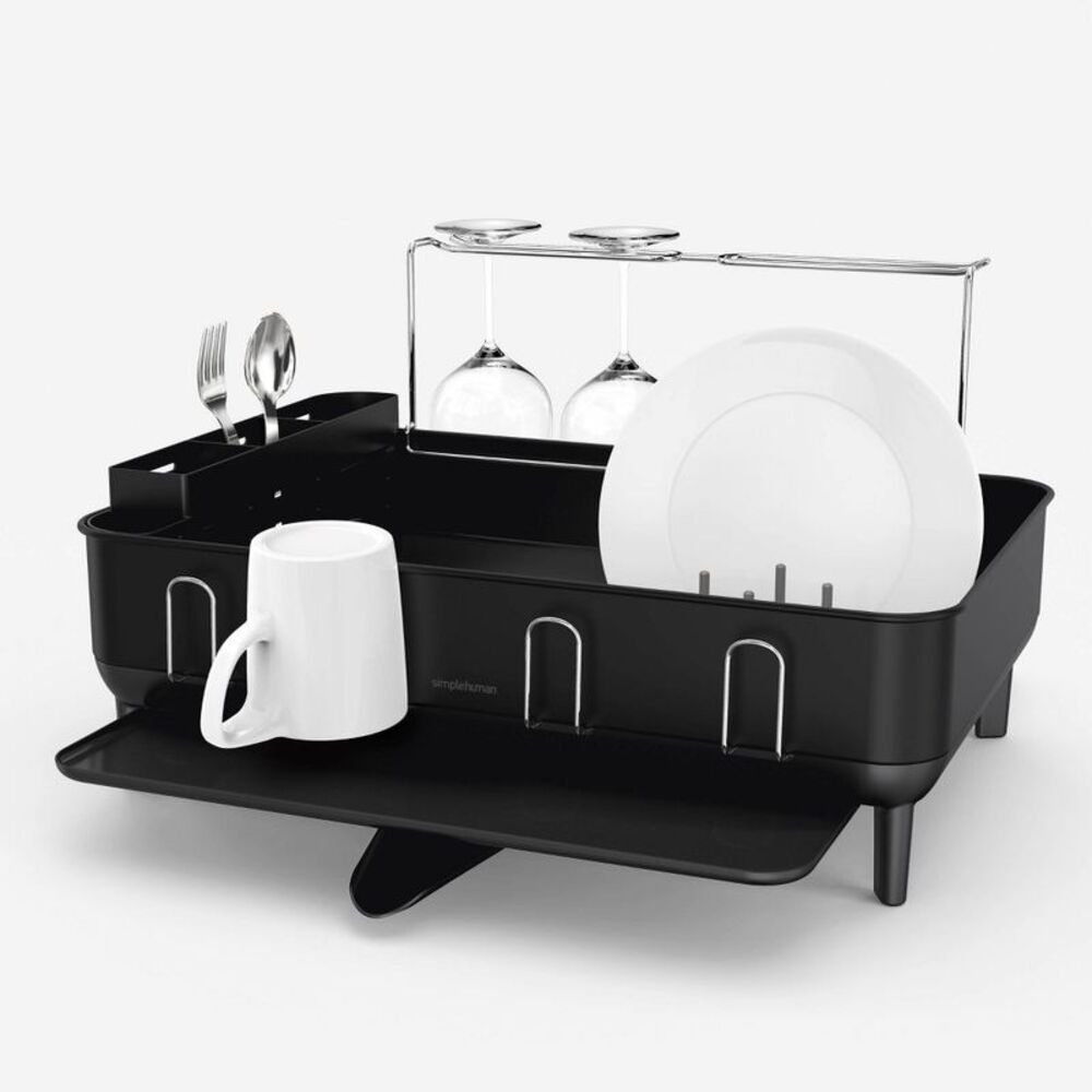 simplehuman -  Kitchen Dish Drying Rack with Swivel S Black